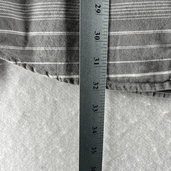 1901 Shirt Mens Size 2XL Flannel Striped Button Front Long Sleeve Cotton Gray - Picture 11 of 11